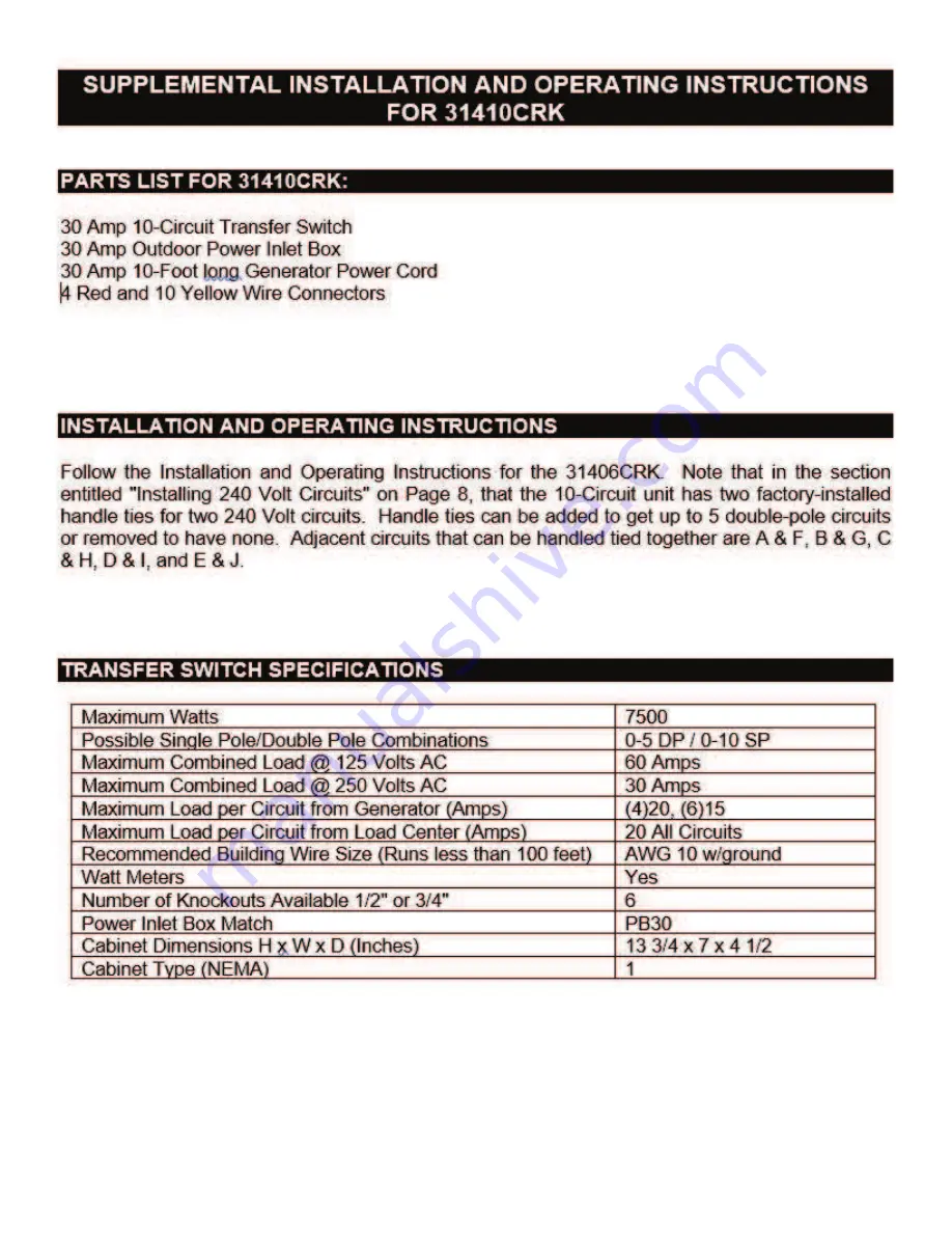 Reliance Controls 31406CRK Скачать руководство пользователя страница 15