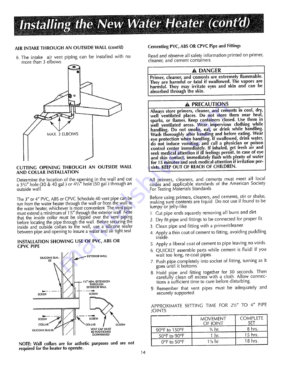 Reliance Water Heaters 2919340 Скачать руководство пользователя страница 14