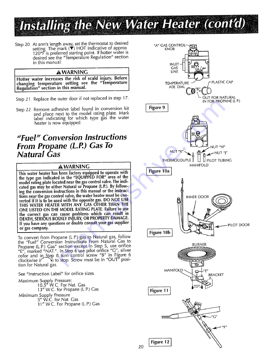 Reliance Water Heaters 2919340 Instruction Manual Download Page 20