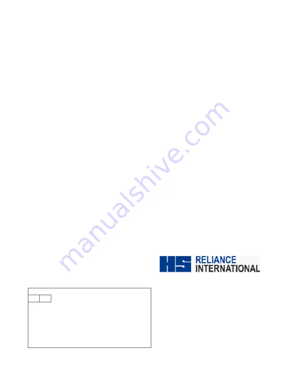 Reliance FX920 Installation And  Operating Instructions, Owners Manual Download Page 32