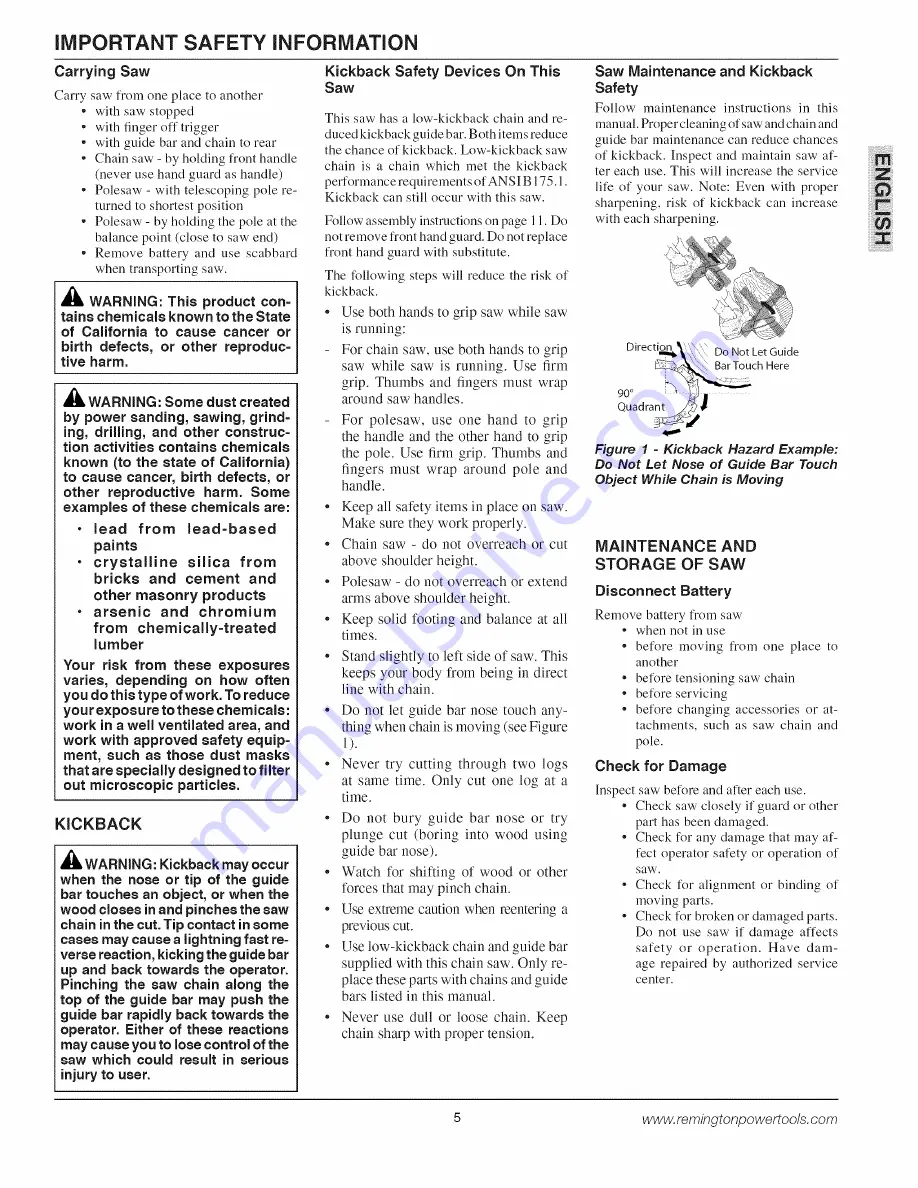 Remington BPS188A Owner'S Manual Download Page 5