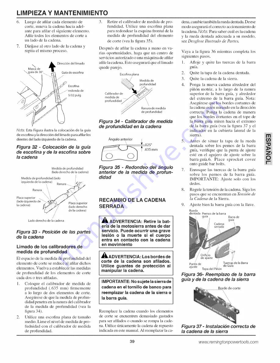 Remington BPS188A Owner'S Manual Download Page 39