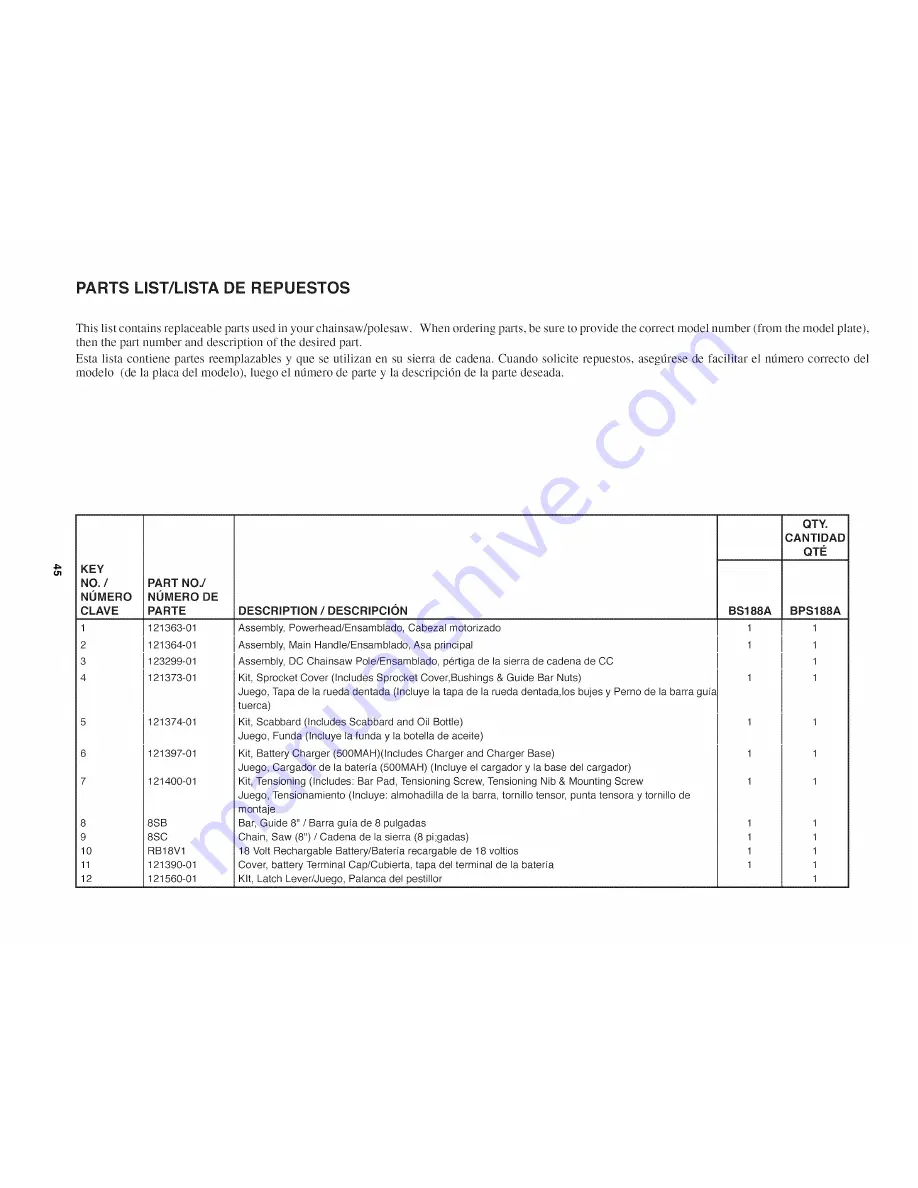 Remington BPS188A Owner'S Manual Download Page 45