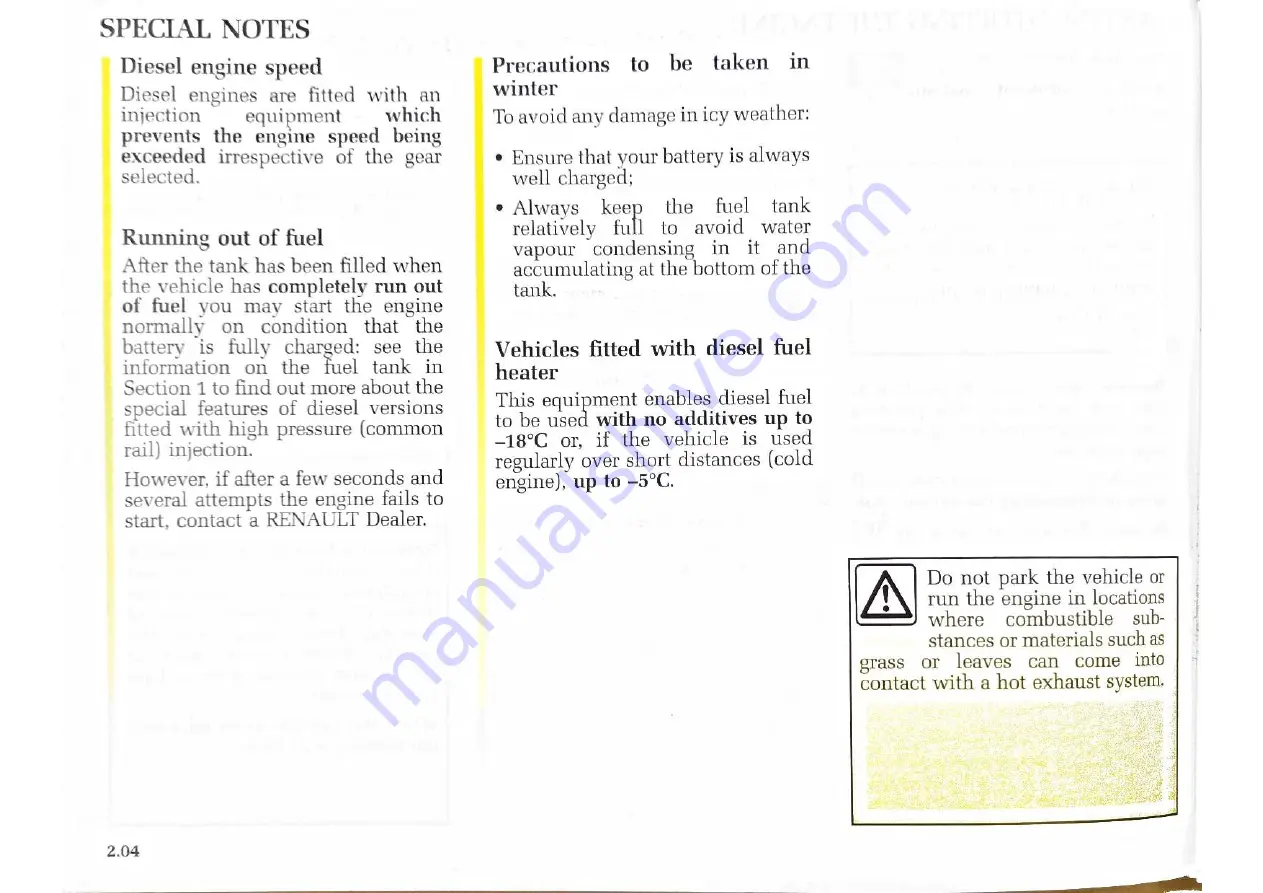 Renault Master Van 2004 Driver'S Handbook Manual Download Page 69