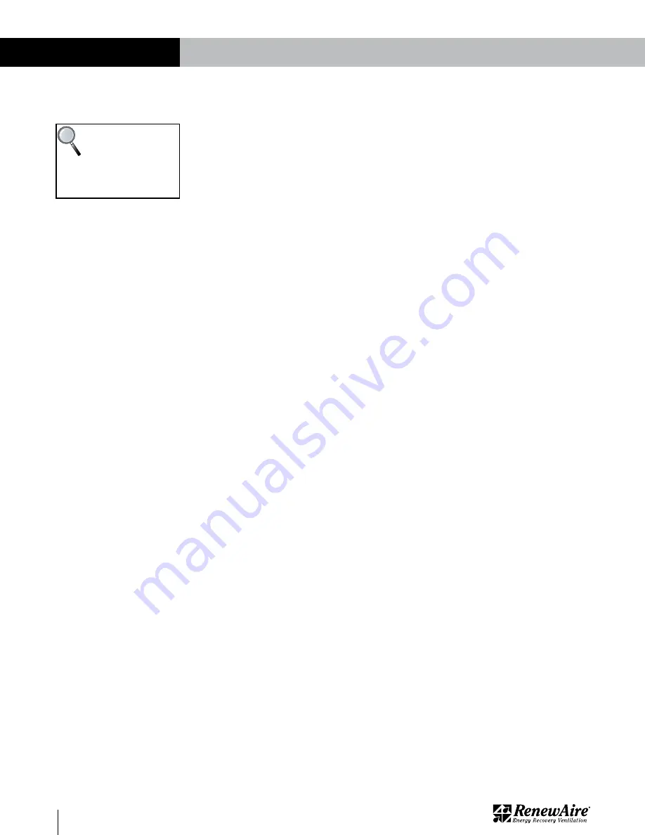 RenewAire EV450IN Installation, Operation And Maintenance Manual Download Page 20