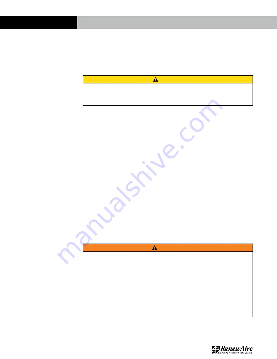 RenewAire EV450IN Installation, Operation And Maintenance Manual Download Page 24