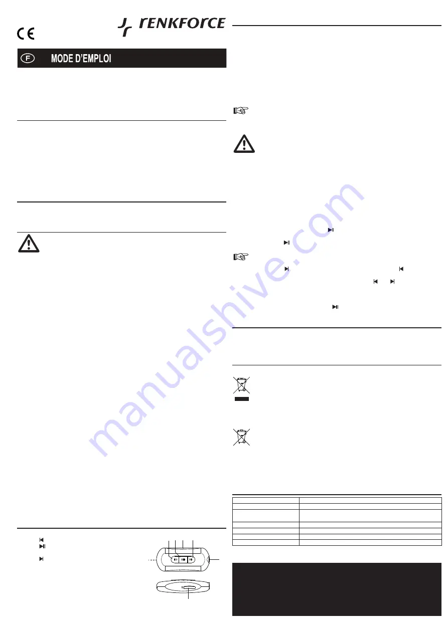 Renkforce MD111AXXX Operating Instructions Download Page 3