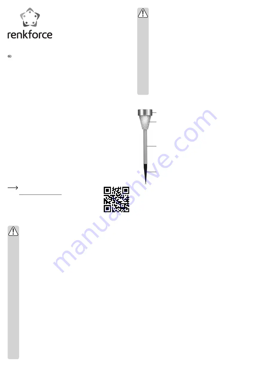 Renkforce Solar garden light Operating Instructions Manual Download Page 7