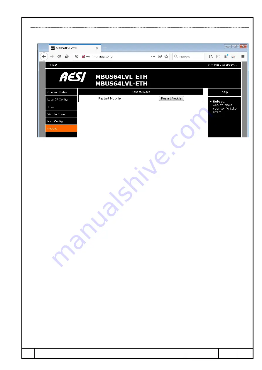 Resi RESI-MBUS LVL-ETH Series Manual Download Page 18