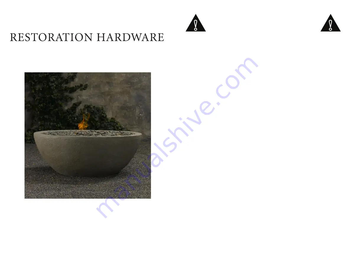 Restoration Hardware 26100048 Quick Start Manual Download Page 1