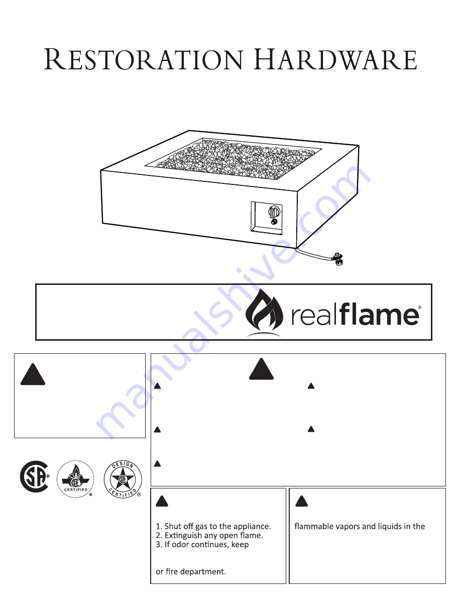 Restoration Hardware 26100238 Owner'S Manual Download Page 1