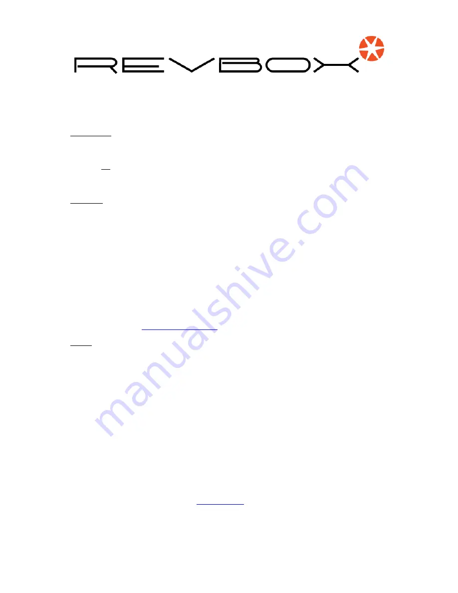 Revbox Erg MK6 Instruction Manual Download Page 1