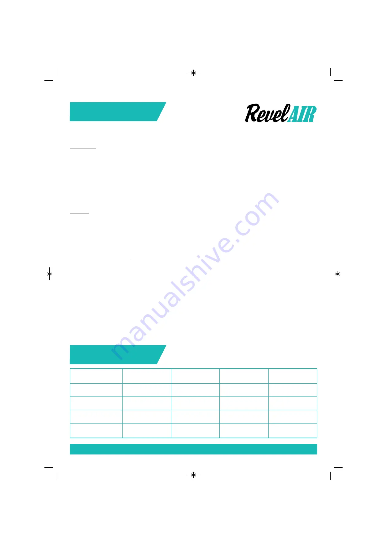 Revel AIR ROMA Series Instruction Manual Download Page 11