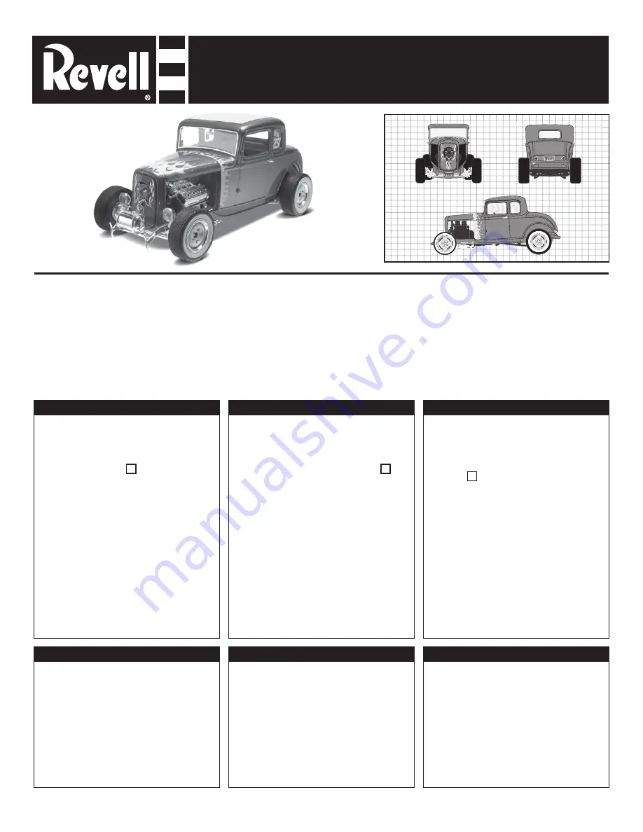 REVELL 1932 Ford 5 Window Coupe 2N'1 Assembly Manual Download Page 1