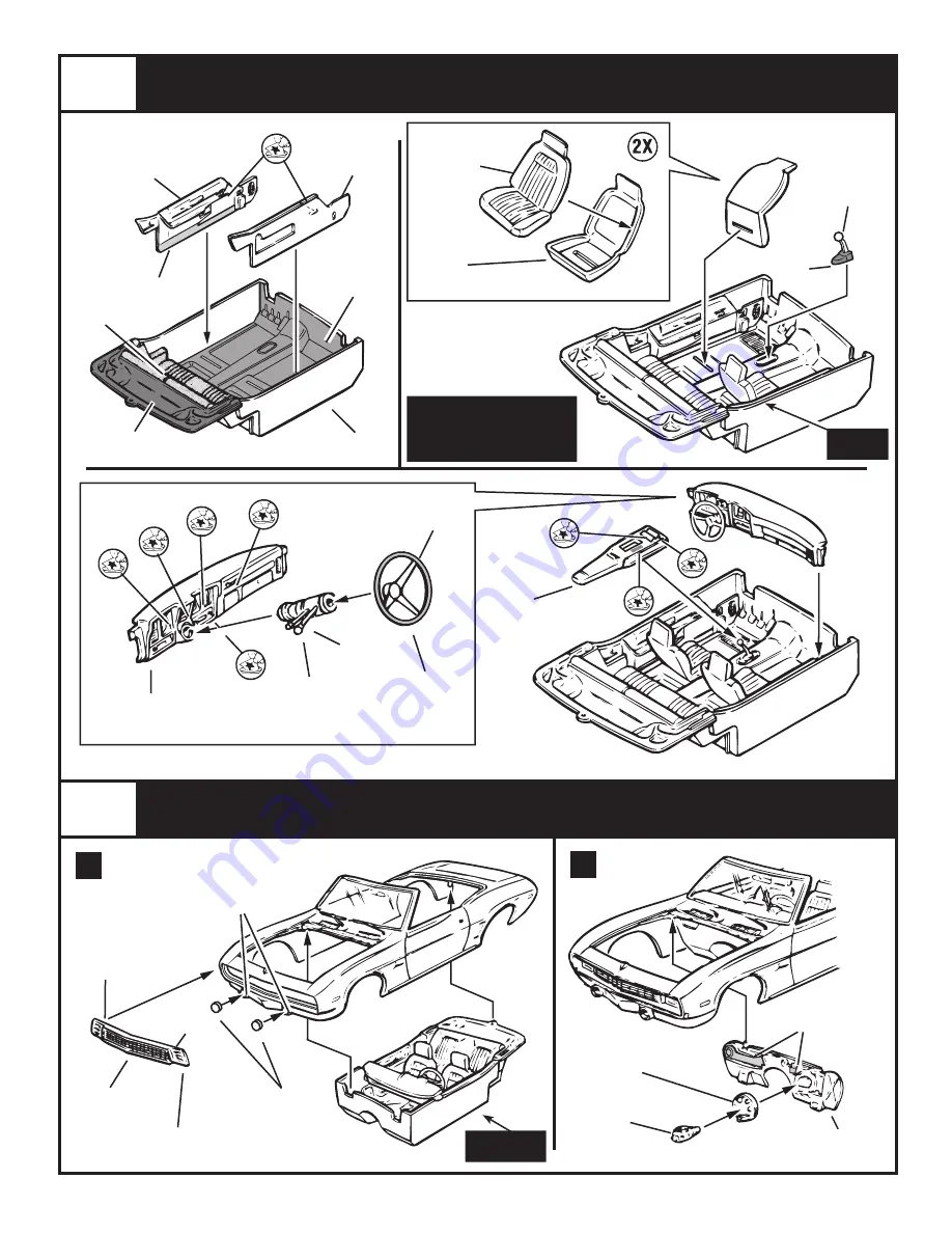 REVELL 1969 Camaro Convertible Assembly Manual Download Page 6