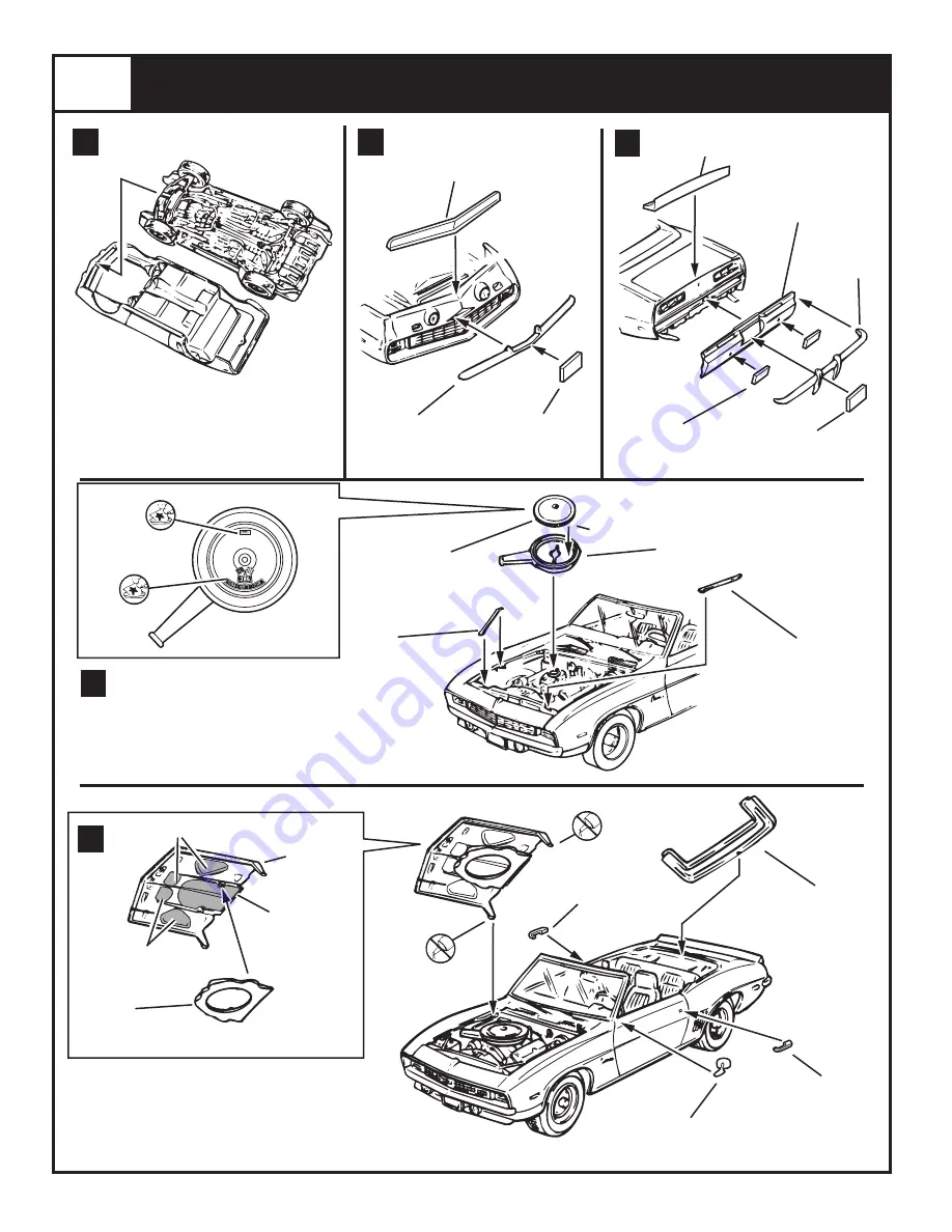 REVELL 1969 Camaro Convertible Assembly Manual Download Page 7