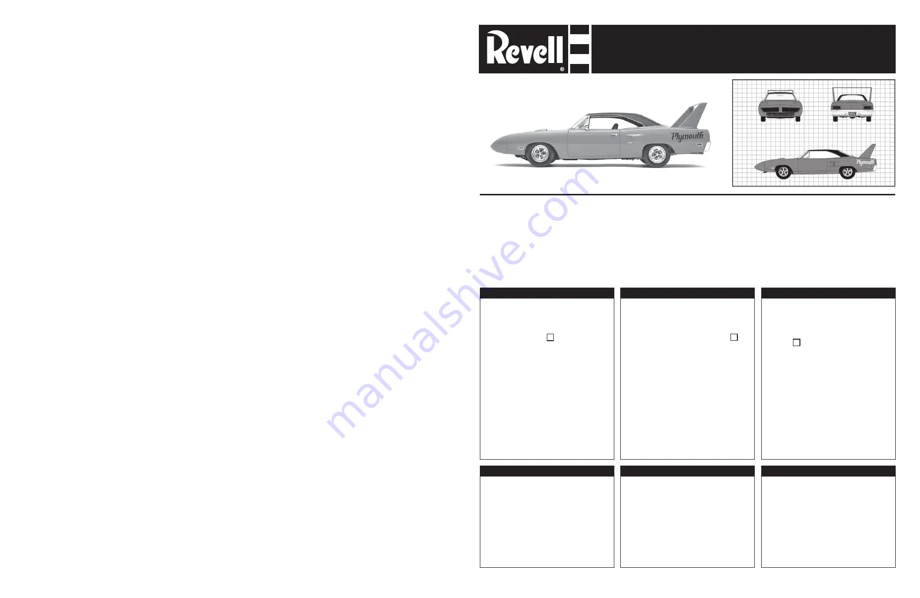 REVELL 1970 PLYMOUTH SUPERBIRD Manual Download Page 1