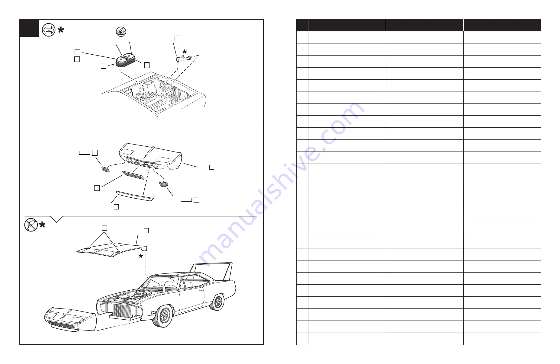 REVELL 1970 PLYMOUTH SUPERBIRD Manual Download Page 3