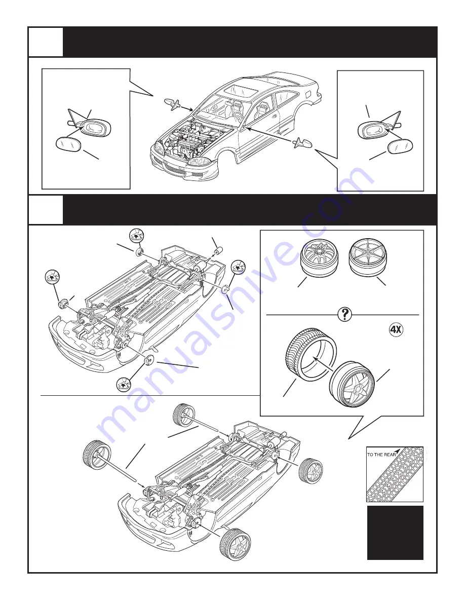 REVELL 1993 Honda Civic Coupe 2 ‘n 1 TUNER Series Assembly Manual Download Page 7