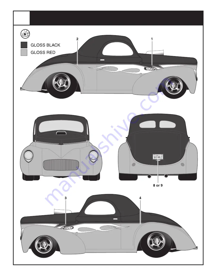 REVELL 41 Willys Street Rod Assembly Manual Download Page 8