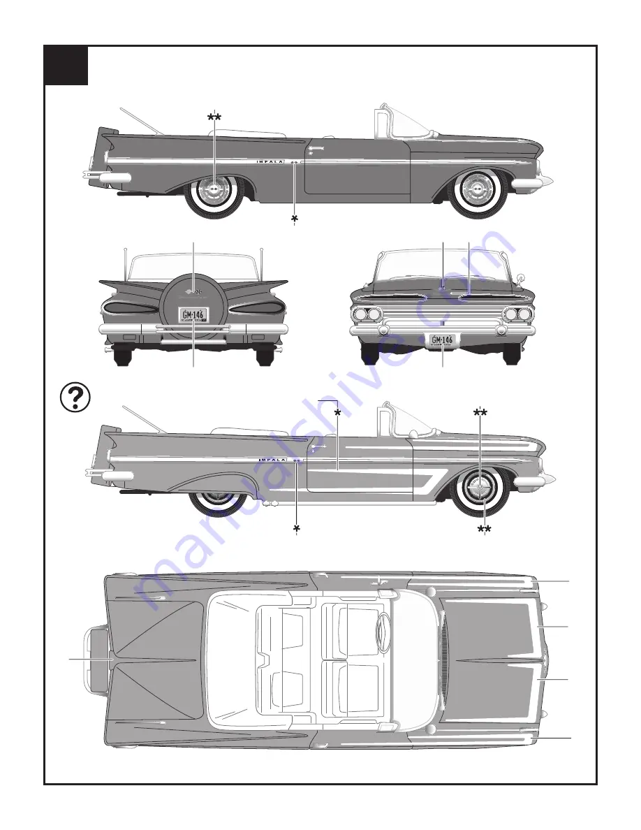 REVELL '59 CHEVY IMPALA CONVERTIBLE 2' 1 User Manual Download Page 16