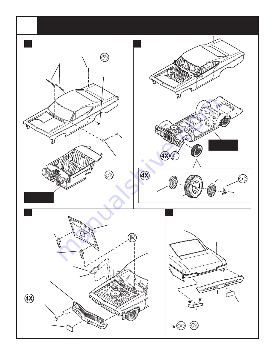 REVELL '66 Chevy SS-396 Hardtop Assembly Manual Download Page 7