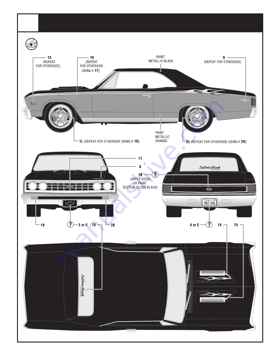 REVELL '67 Chevelle SS 396 Скачать руководство пользователя страница 8