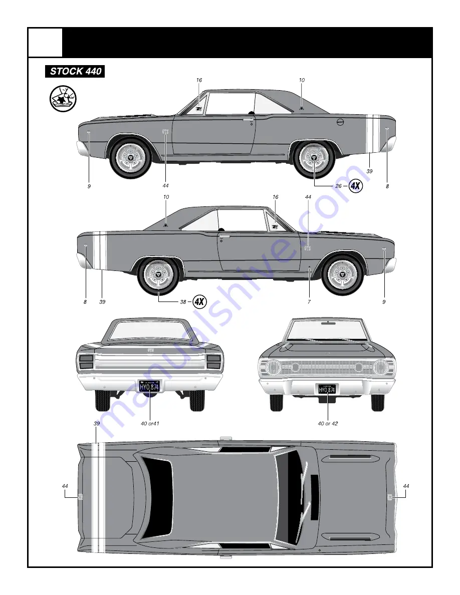 REVELL '68 Dodge Dart Hemi 2'N1 Instructions Manual Download Page 12