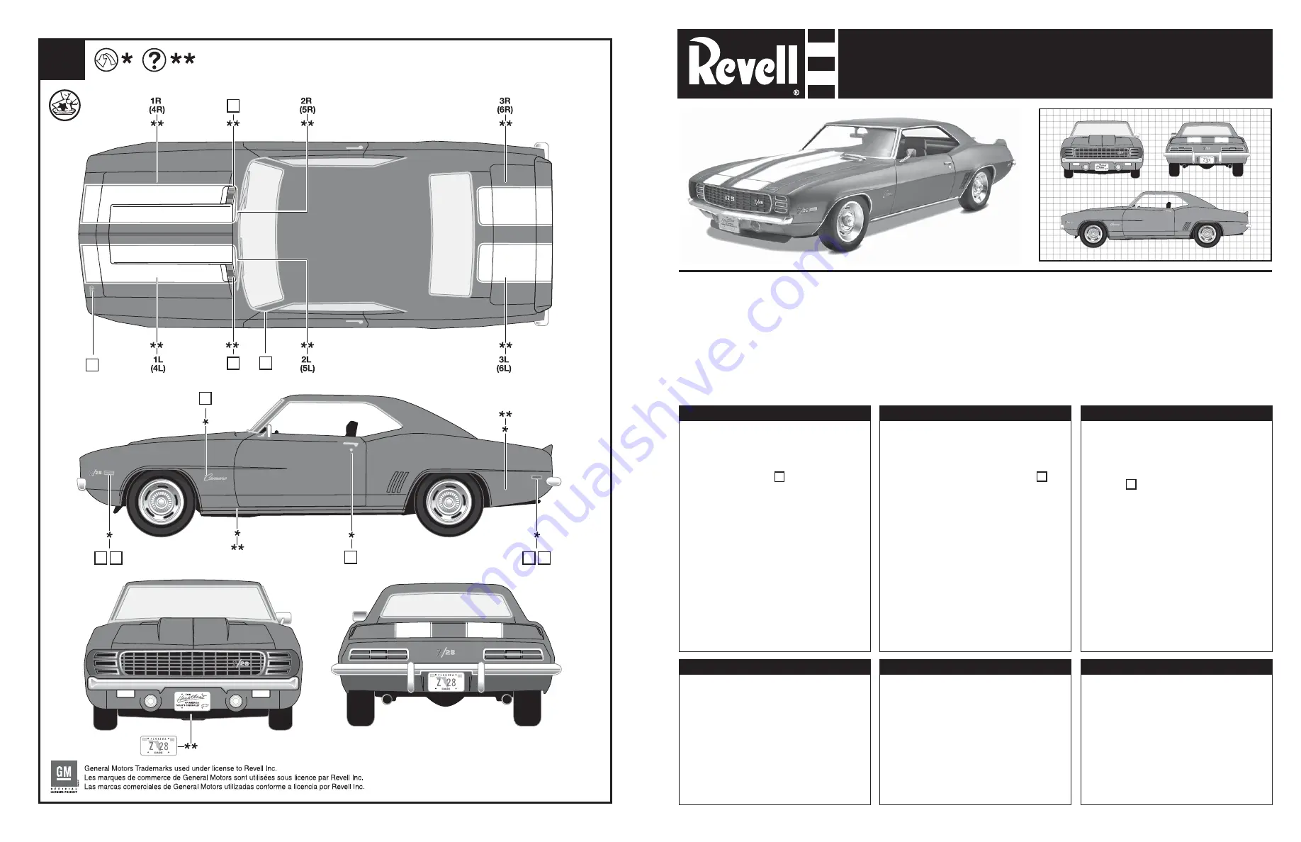 REVELL 69 CAMARO Z/28 RS Скачать руководство пользователя страница 1