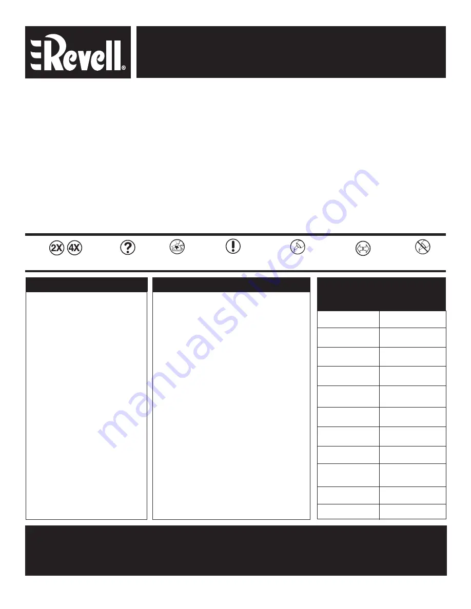 REVELL '69 Camaro Z/28 Assembly Manual Download Page 1