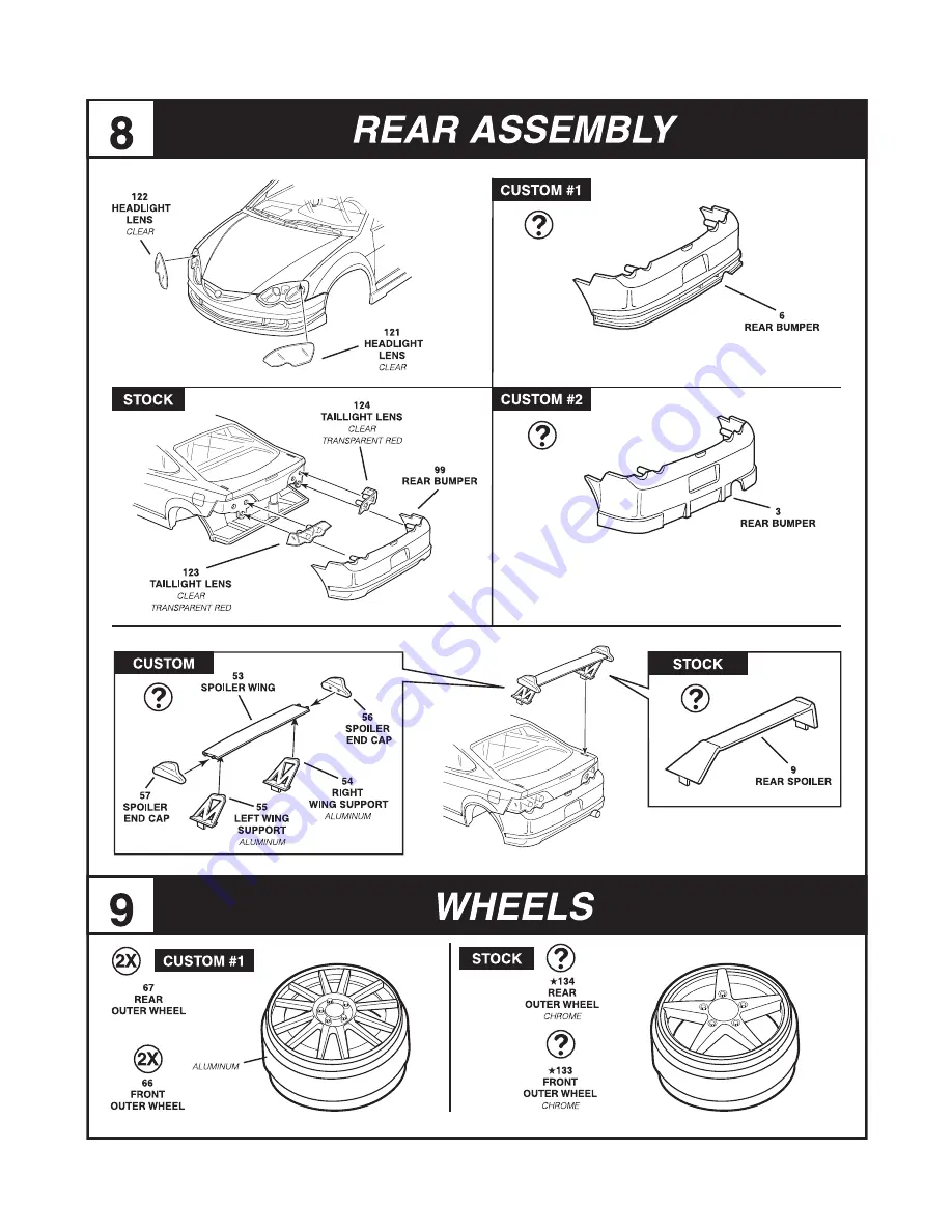 REVELL Acura RSX Type S Assembly Manual Download Page 6