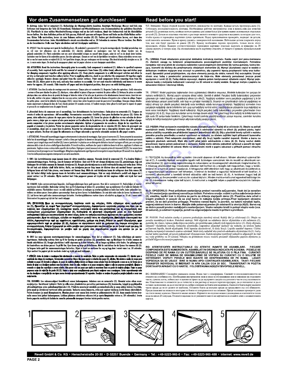 REVELL Audi A4 DTM 2011 Assembly Manual Download Page 2