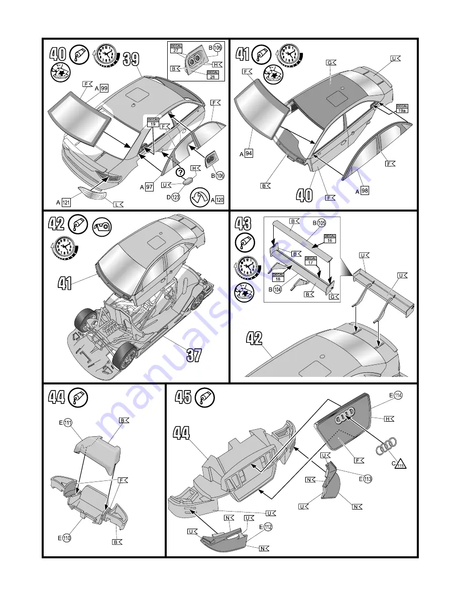 REVELL Audi A4 DTM 2011 Assembly Manual Download Page 12