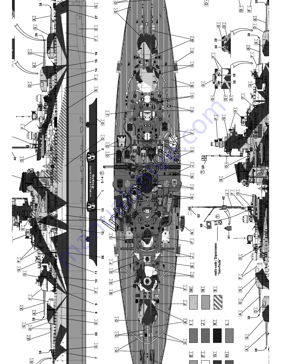 REVELL Battleship Tirpitz Assembly Manual Download Page 30