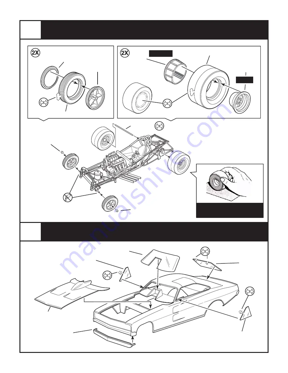 REVELL Chi-Town Hustler '69 DODGE CHARGER NHRA FUNNY CAR Assembly Instructions Manual Download Page 6