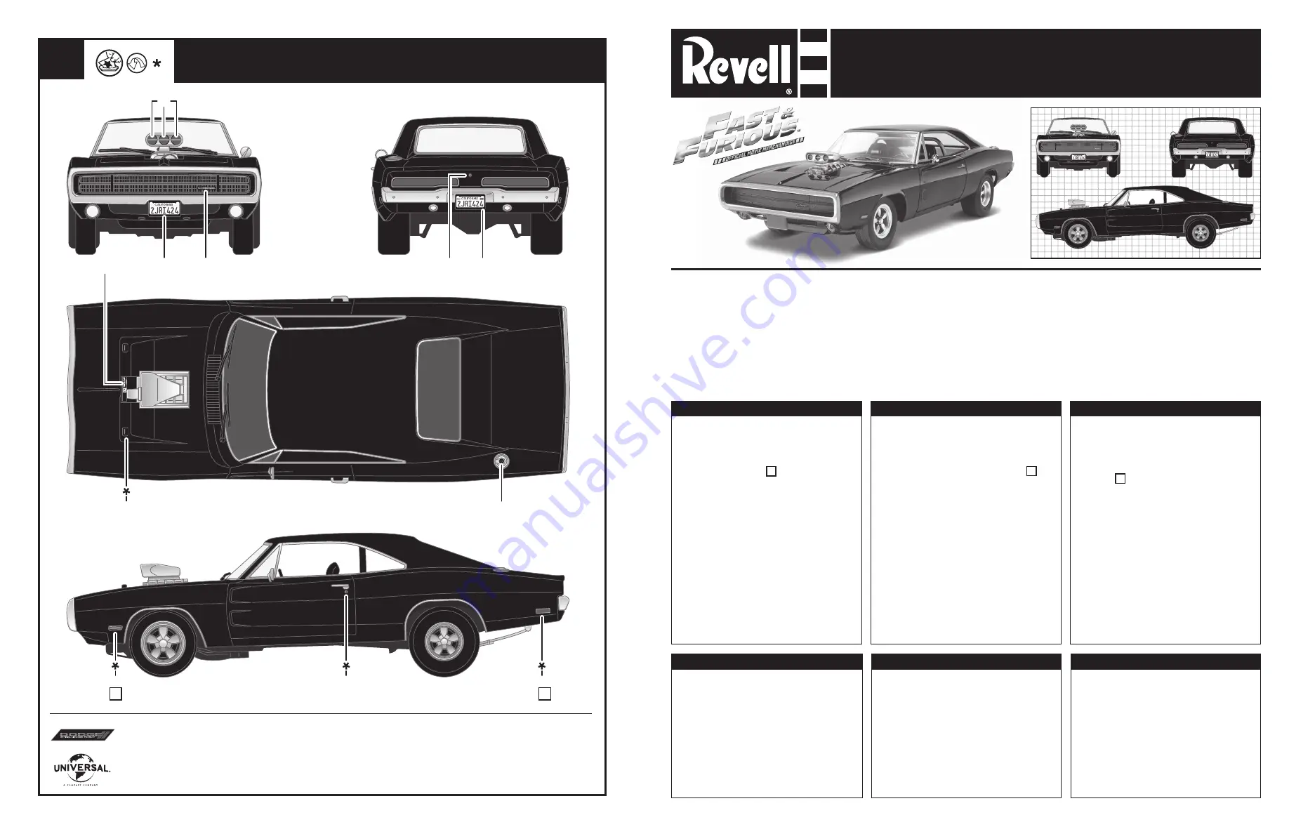 REVELL DOMINIC'S 1970 DODGE CHARGER Скачать руководство пользователя страница 1