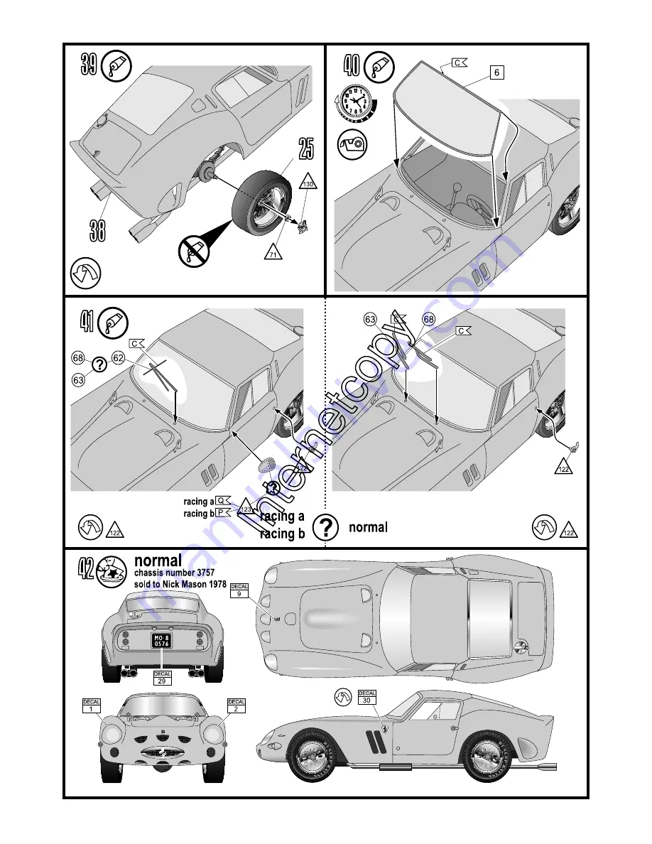 REVELL Ferrari 250 GTO Assembly Manual Download Page 13