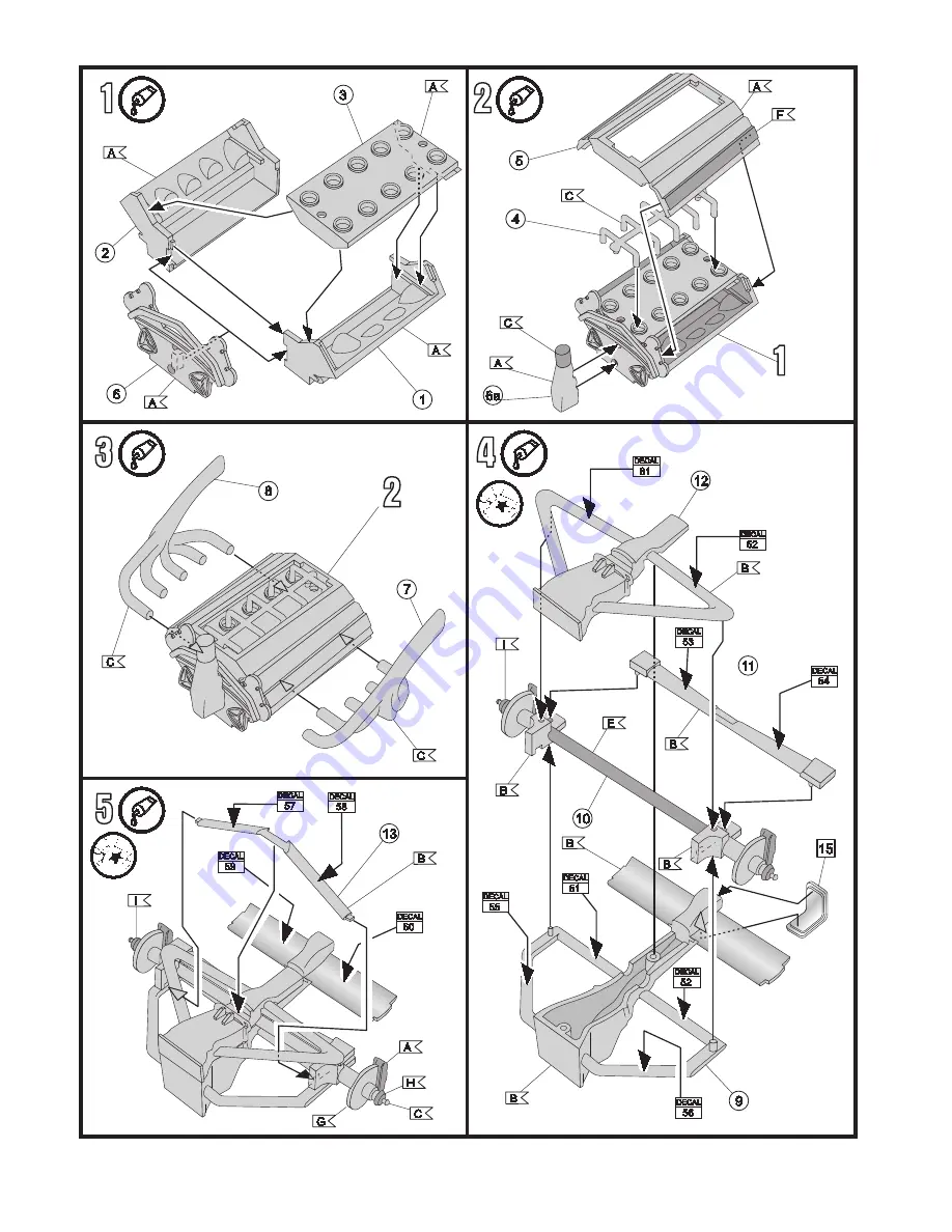 REVELL Ferrari F2003-GA Assembly Instructions Manual Download Page 6