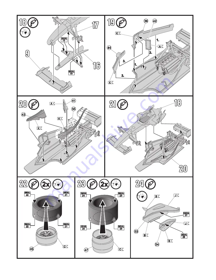 REVELL Ferrari F2003-GA Assembly Instructions Manual Download Page 9