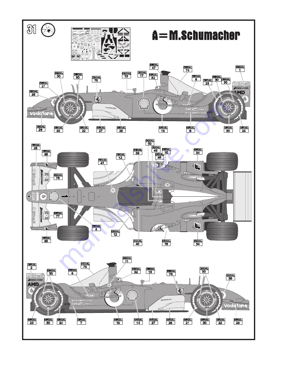 REVELL Ferrari F2003-GA Assembly Instructions Manual Download Page 11