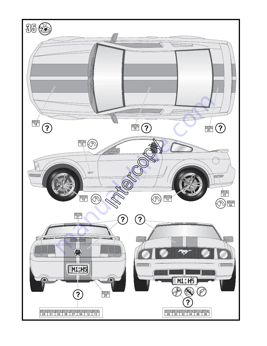 REVELL Ford Mustang GT 2005 Assembly Manual Download Page 12