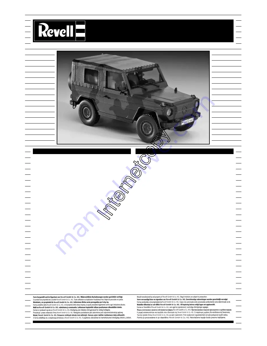 REVELL LKw GL Leicht Wolf kurzer radstand Assembly Manual Download Page 1