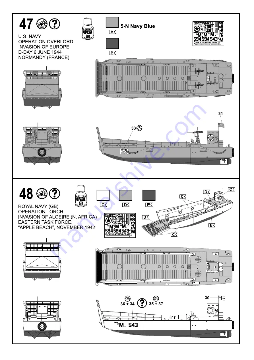 REVELL LMC 3 50ft Landing Craft & 4x4 Off-Road Vehicle Скачать руководство пользователя страница 10