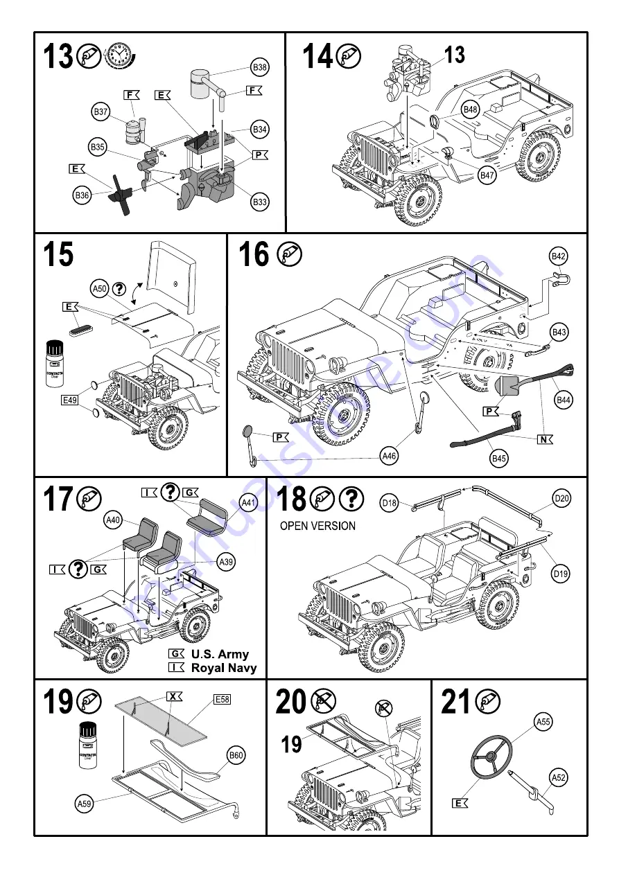 REVELL LMC 3 50ft Landing Craft & 4x4 Off-Road Vehicle Скачать руководство пользователя страница 13