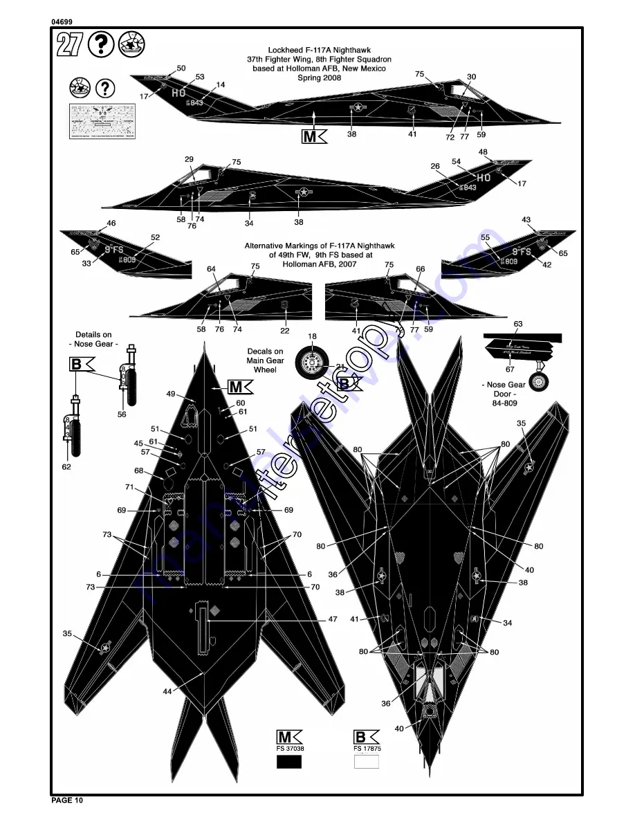 REVELL Lockheed-Martin F-117A Nighthawk Скачать руководство пользователя страница 10