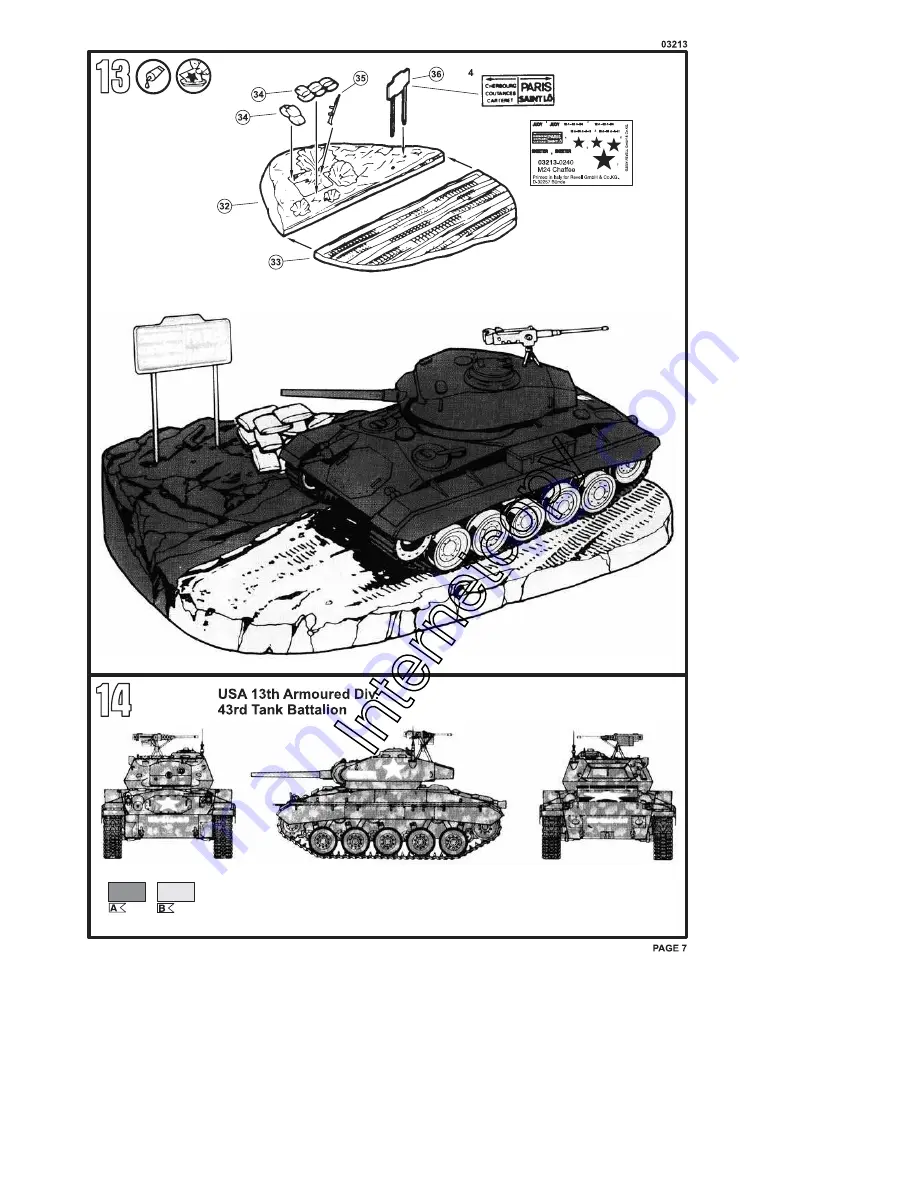 REVELL M24 Chaffee Assembly Manual Download Page 7