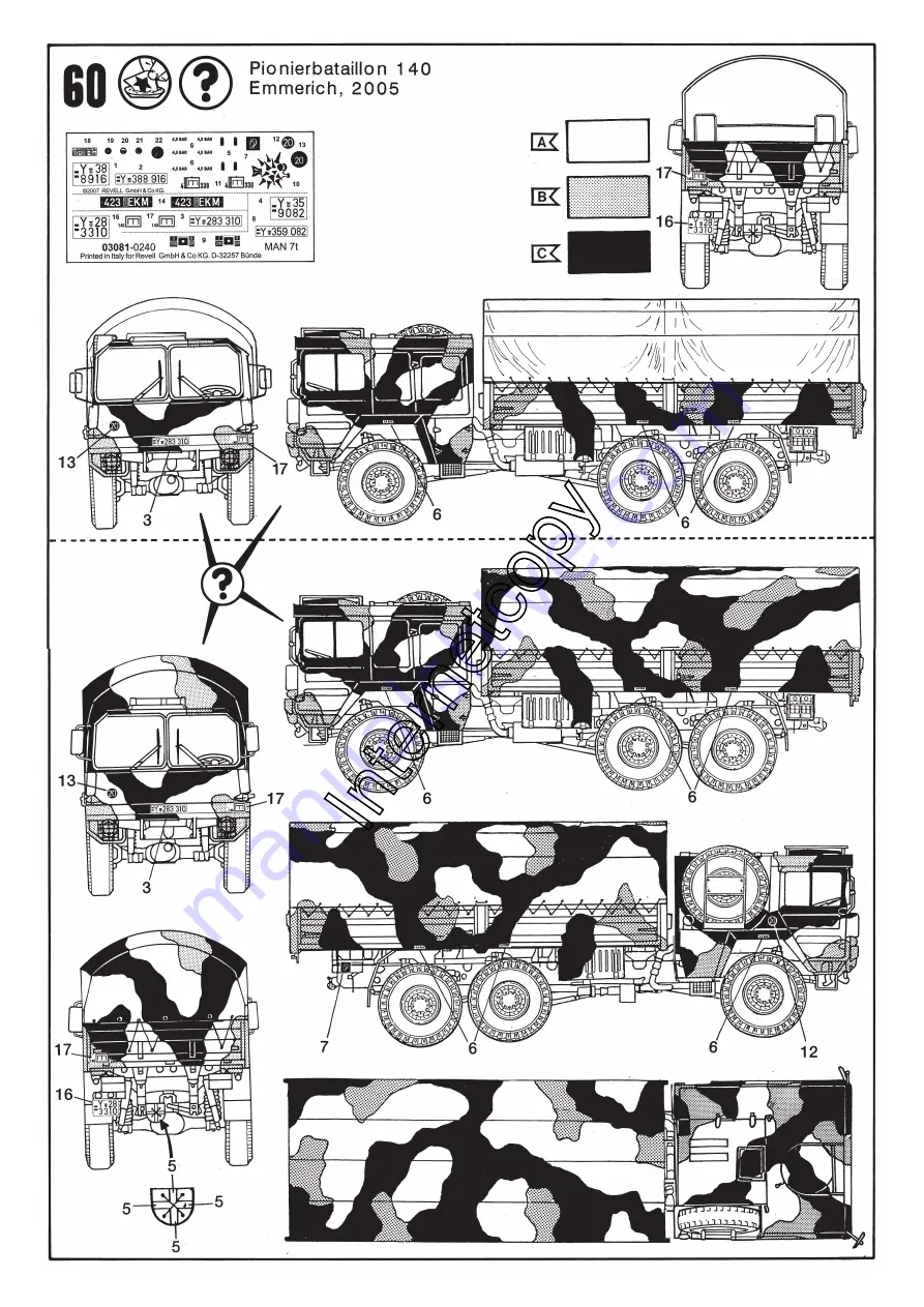 REVELL MAN 7t Mil gl 6x6 truck Скачать руководство пользователя страница 19