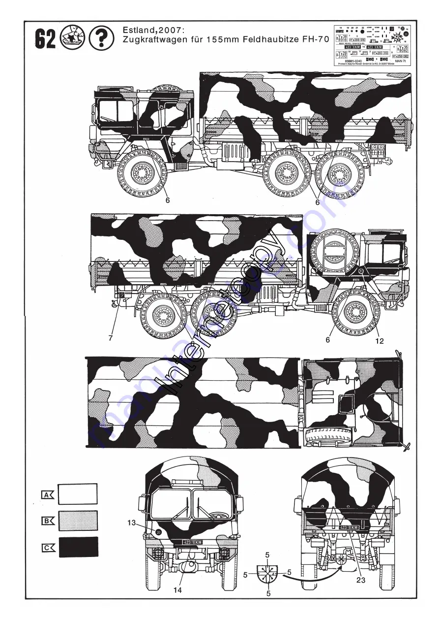 REVELL MAN 7t Mil gl 6x6 truck Assembly Manual Download Page 21