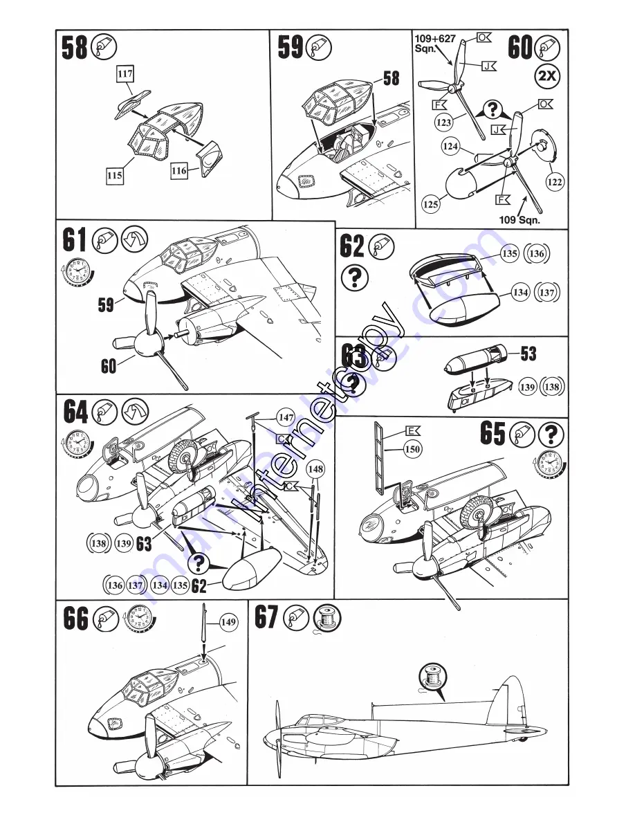 REVELL Mosquito B Mk.IV Assembly Manual Download Page 12