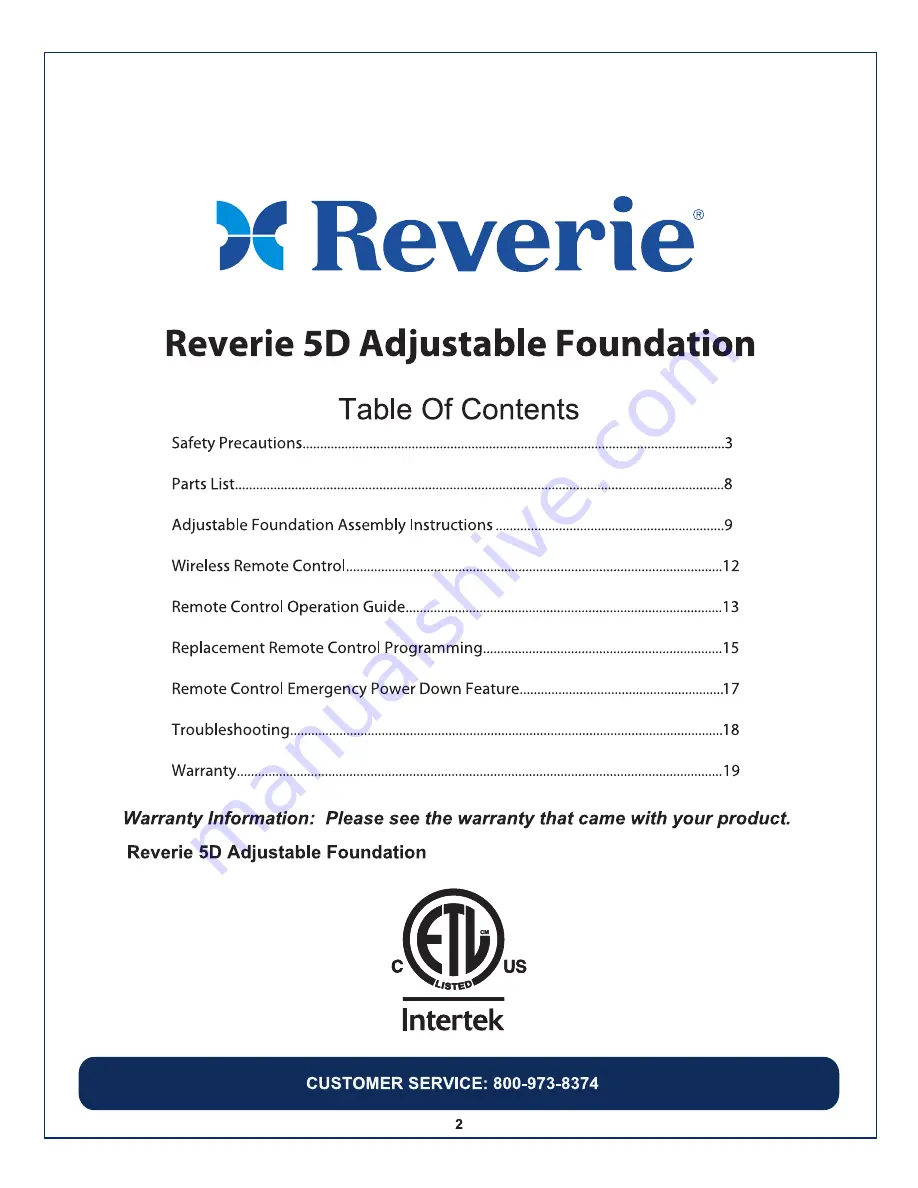 Reverie 5D Owner'S Manual And Reference Manual Download Page 2